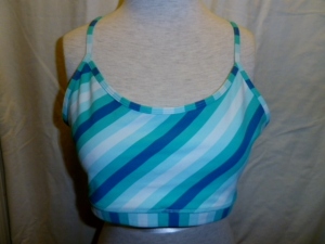 Lululemon Turquoise , Green and Blue Striped Bra Top with Mesh Racerback 657