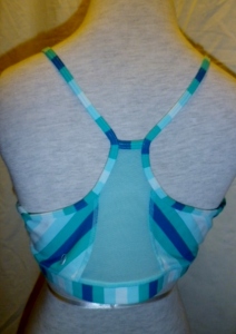 IMGP4366 Lululemon Turquoise , Green and Blue Striped Bra Top with Mesh Racerback 657