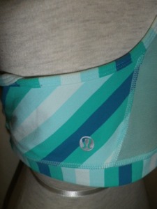 Lululemon Turquoise , Green and Blue Striped Bra Top with Mesh Racerback 657